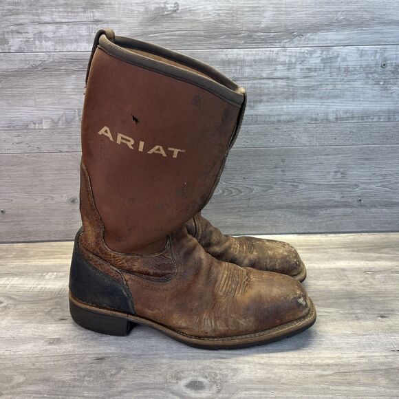 Ariat Mens US Size 13 D Hybrid All Weather Waterproof Steel Toe Work Boots Brown - Picture 1 of 14
